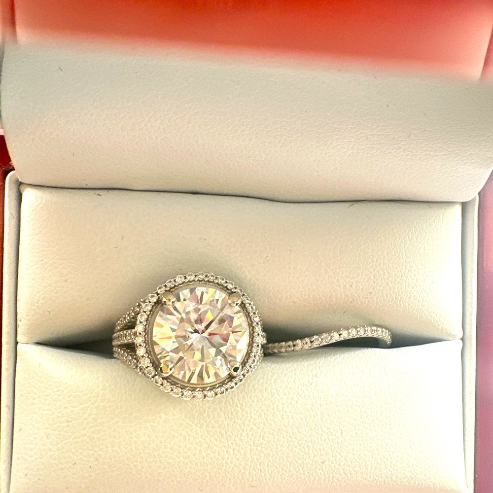 7.55 Forever one C & c moissanite 14 kt solid gold wedding set
